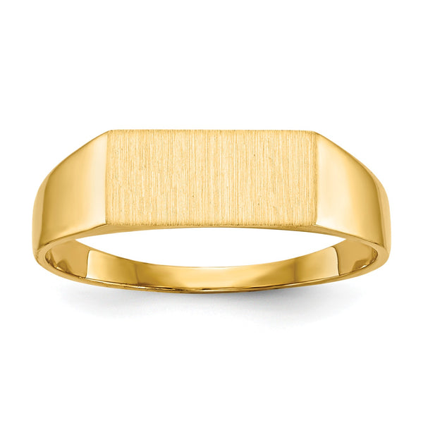 14KT Yellow Gold 5.5X12MM Signet Ring; Size 8