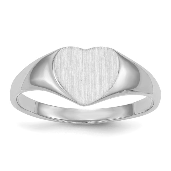 14KT White Gold 8.5X9MM Closed Back Signet Ring; Size 5