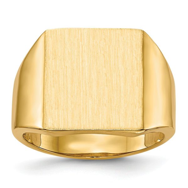 14KT Yellow Gold 15X13.3MM Signet Ring; Size 10