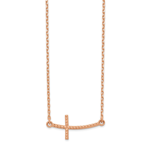 14KT Rose Gold 19" Cross Necklace