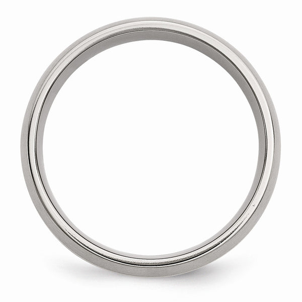 Stainless Steel 14k Yellow Inlay 8mm Brushed Band