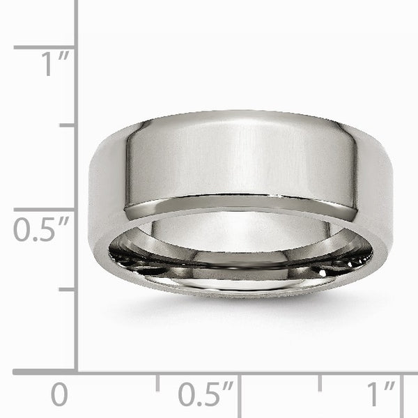 Stainless Steel Beveled Edge 8MM Polished Band