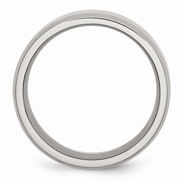 Stainless Steel Beveled Edge 8MM Polished Band