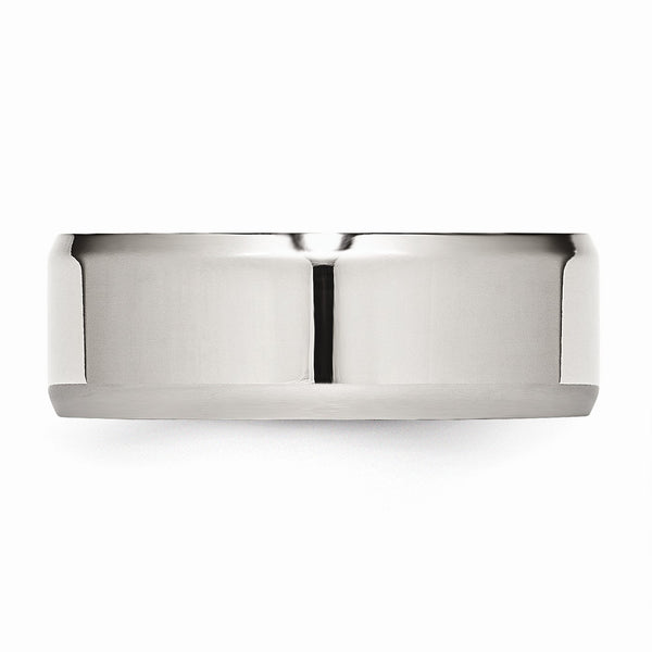 Stainless Steel Beveled Edge 8mm Polished Band