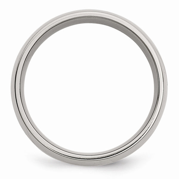 Stainless Steel and 14k Yellow Inlay 8mm Polished Band