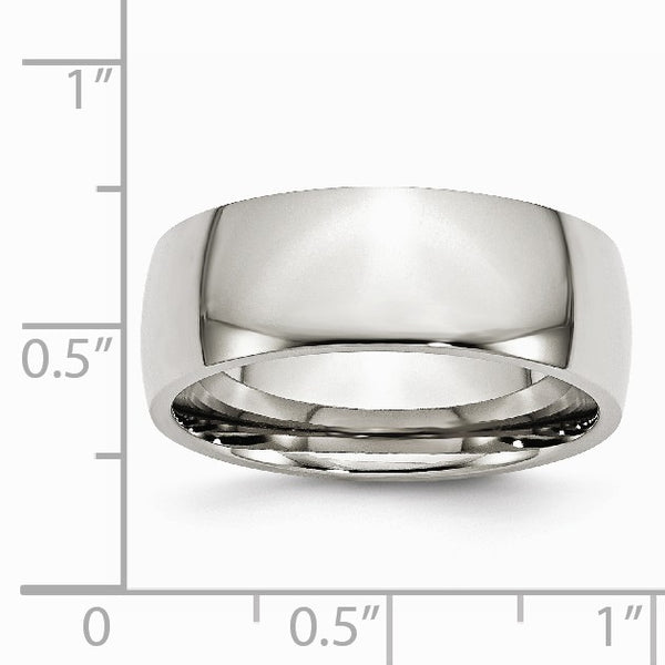 Stainless Steel 8mm Polished Band