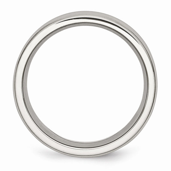Stainless Steel Grooved 8mm Polished Band