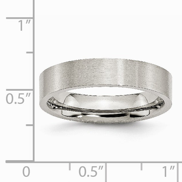 Stainless Steel Flat 5mm Brushed Band