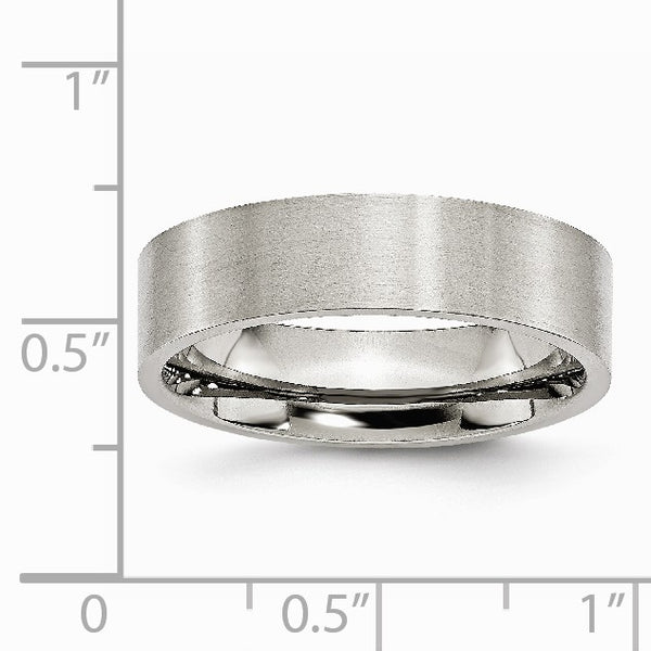 Stainless Steel Flat 6mm Brushed Band