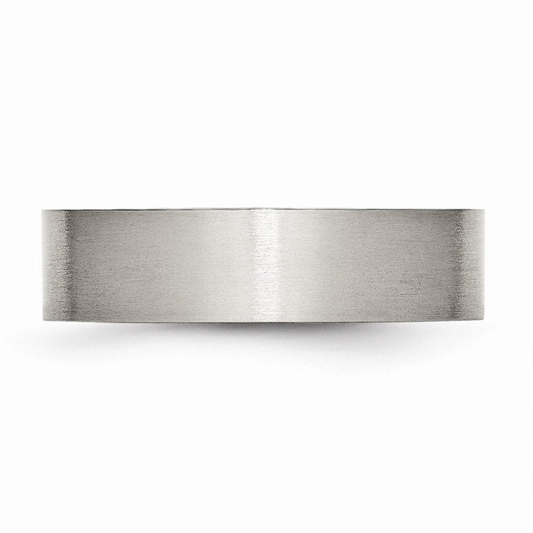 Stainless Steel Flat 6mm Brushed Band