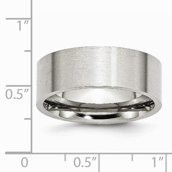 Stainless Steel Flat 8mm Brushed Band