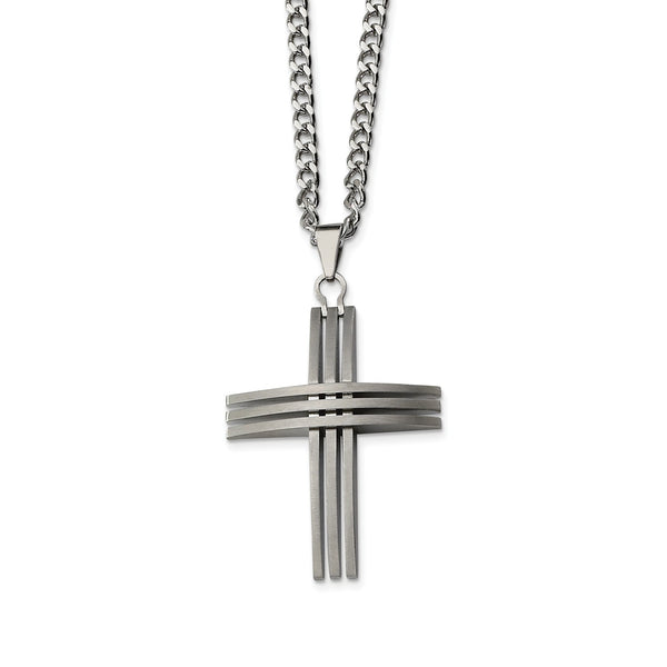 Stainless Steel Cross 24in Necklace