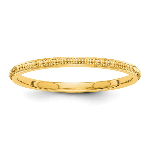 1.5MM Wedding Ring in 14KT Yellow Gold; Size 6.5