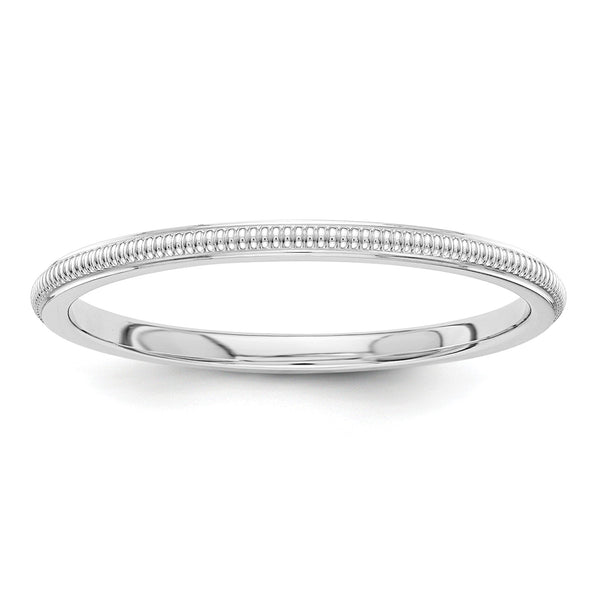 2MM Wedding Ring in 14KT White Gold; Size 6.5