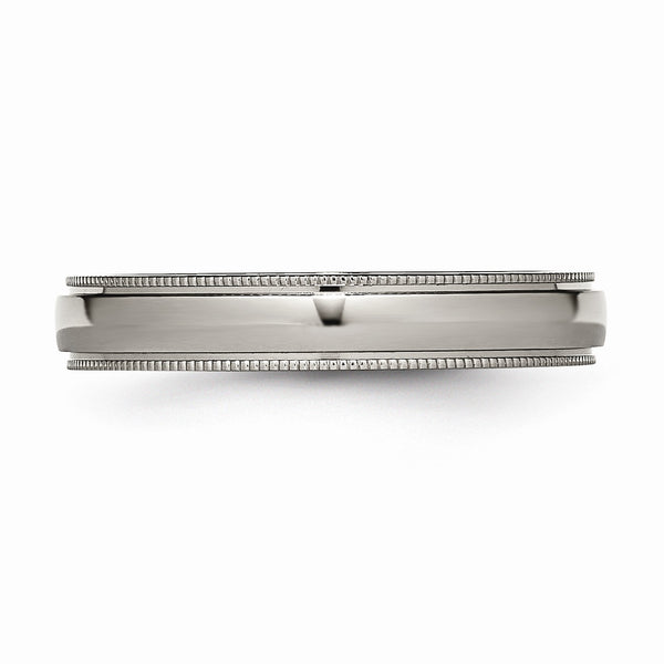 Titanium Grooved and Beaded Edge 4mm Polished Band