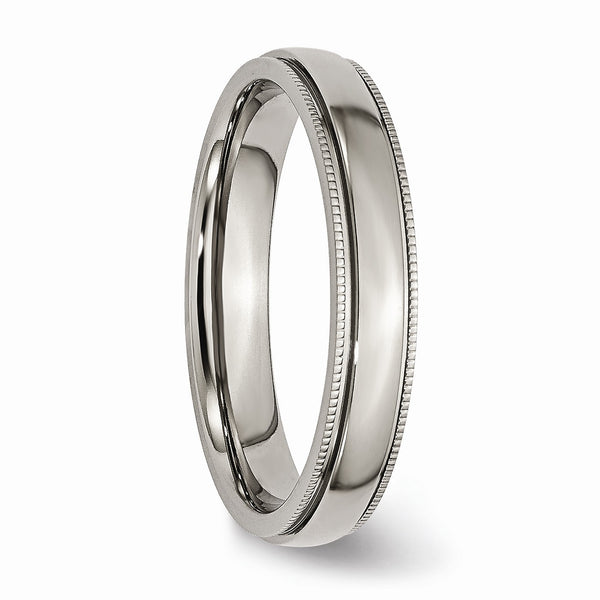 Titanium Grooved and Beaded Edge 4mm Polished Band