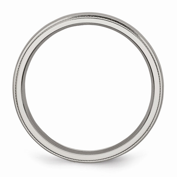 Titanium Grooved and Beaded Edge 4mm Polished Band