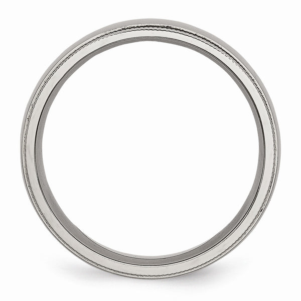 Titanium Grooved and Beaded Edge 6mm Polished Band