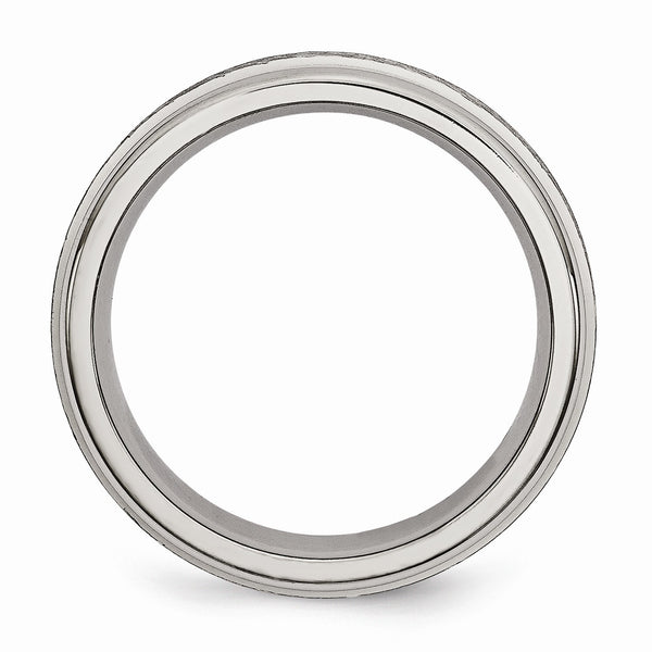 Titanium Grooved Edge 6mm Brushed and Polished Band