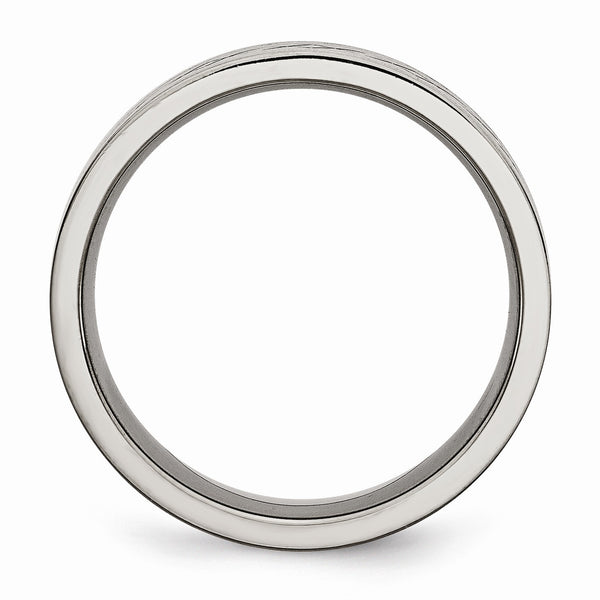 Titanium Cross Design Flat 8mm Brushed Band