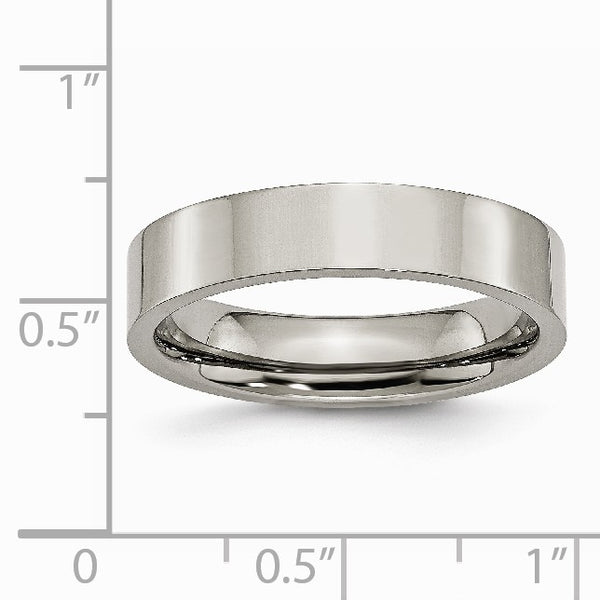 Titanium Flat 5mm Polished Band