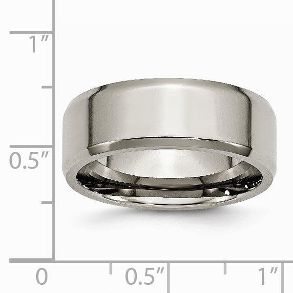 Titanium Beveled Edge 8mm Polished Band