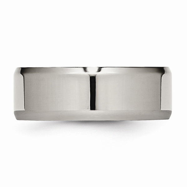 Titanium Beveled Edge 8mm Polished Band
