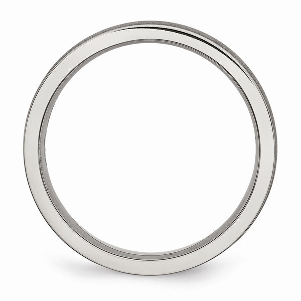 Titanium Ridged Edge 6mm Satin and Polished Band