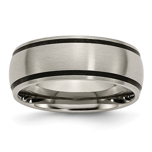 Titanium Black Rubber 8mm Brushed Band