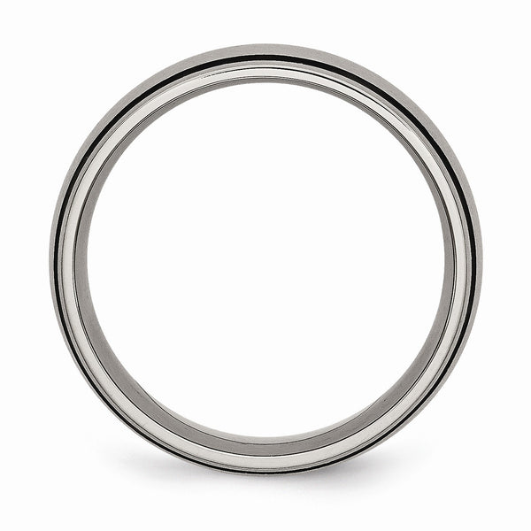 Titanium Black Rubber 8mm Brushed Band
