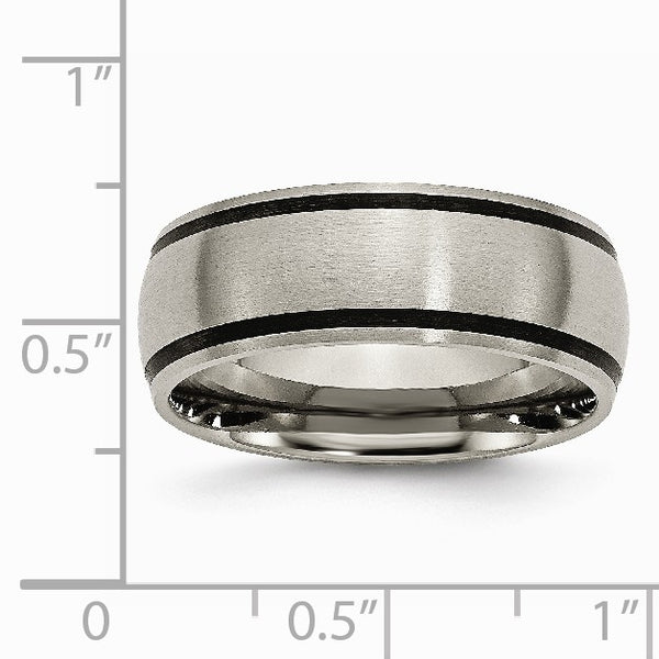 Titanium Black Rubber 8mm Brushed Band