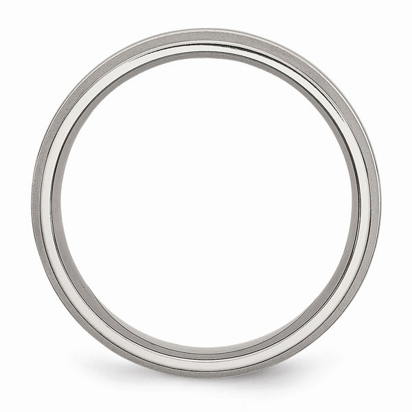 Titanium Grooved 6mm Brushed and Polished Band
