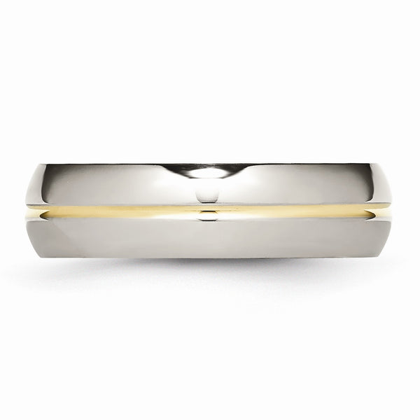 Titanium Yellow IP-plated Grooved 6mm Polished Band