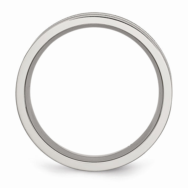 Titanium Grooved 8mm Brushed and Polished Band