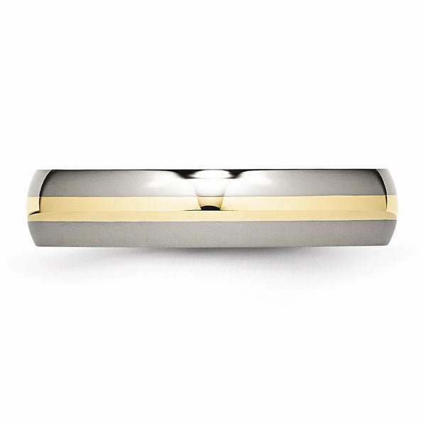 Titanium 14k Yellow Inlay 5mm Polished Band