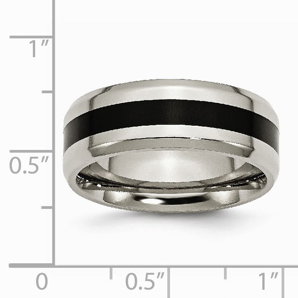 Titanium Black Enameled 8mm Polished Band