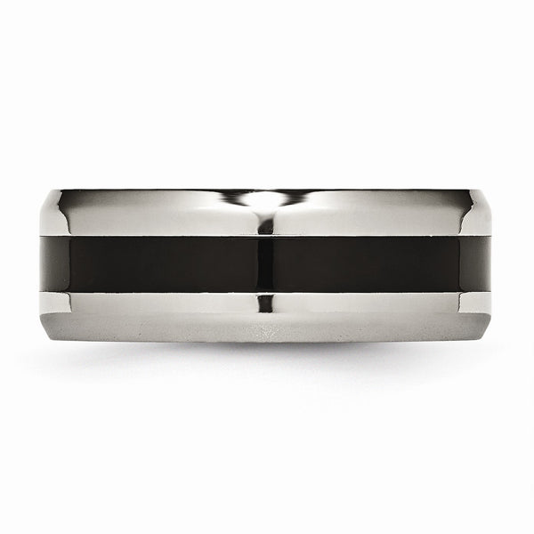 Titanium Black Enameled 8mm Polished Band