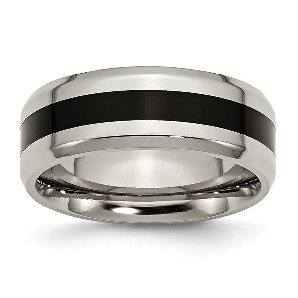 Titanium Black Enameled 8mm Polished Band