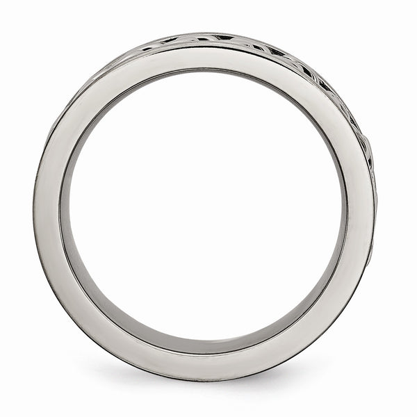 Titanium 7mm Chain Inlay Brushed Band