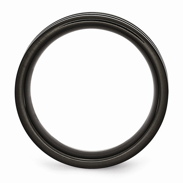Titanium 8mm Black IP-plated with Carbon Fiber Inlay Polished Band