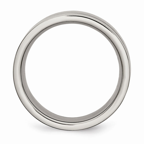 Titanium 8mm Polished with Black Carbon Fiber Inlay Band