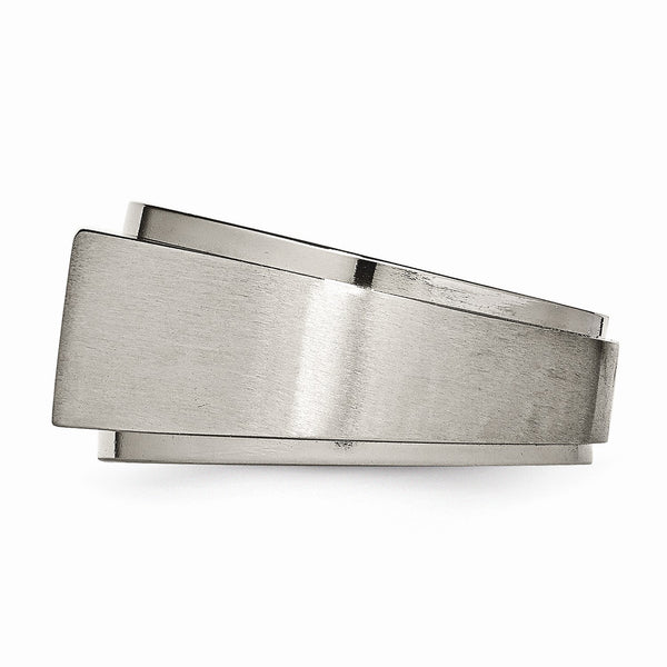Titanium Satin & Polished Diamond Band