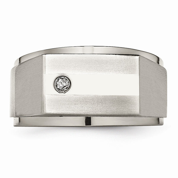 Titanium Satin & Polished Diamond Band
