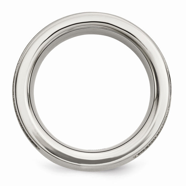 Titanium Black IP-plated Cable and Diamonds 10mm Brushed Band