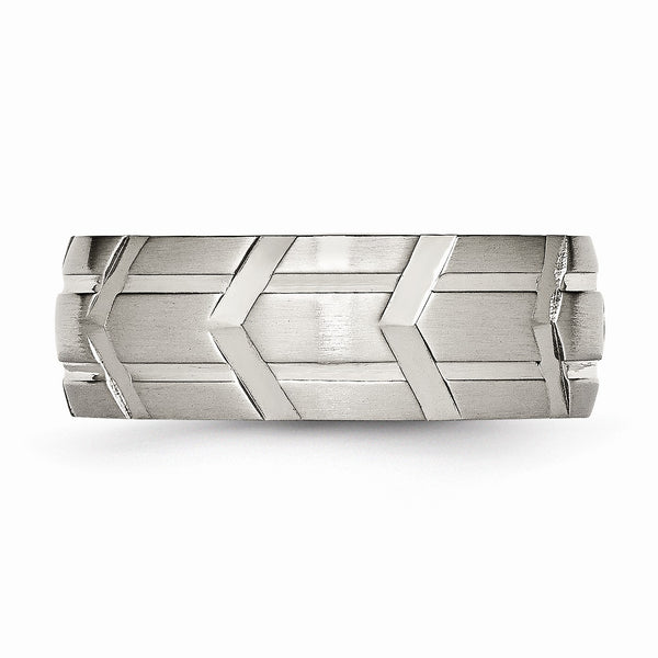 Titanium 8mm Brushed and Polished Band