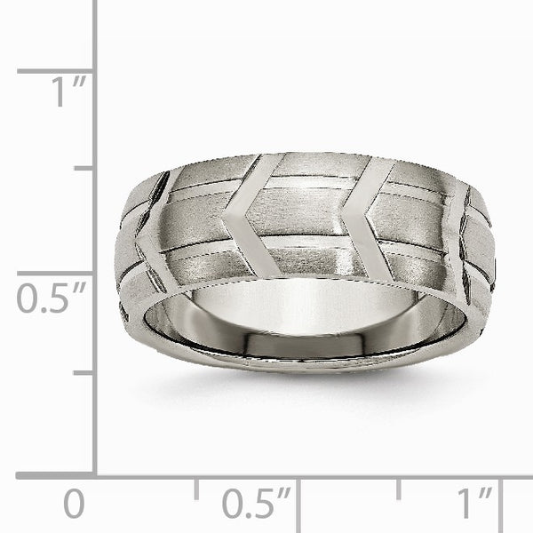 Titanium 8mm Brushed and Polished Band