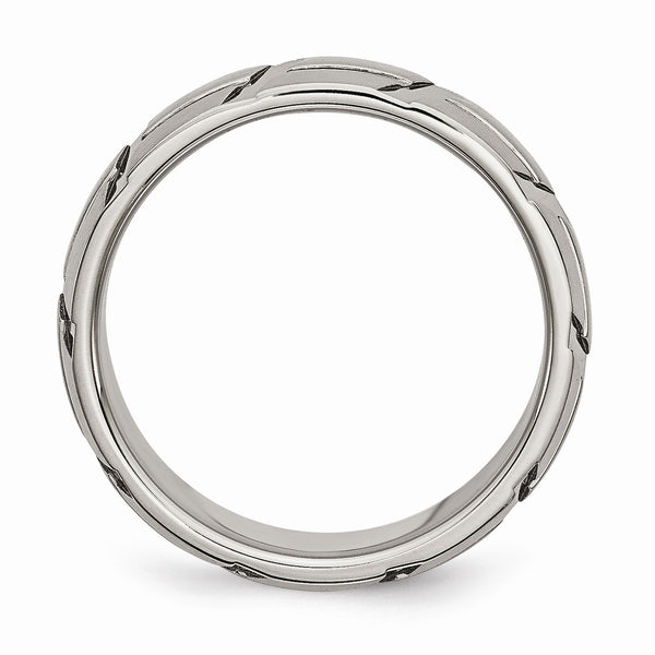 Titanium 8mm Brushed and Polished Band