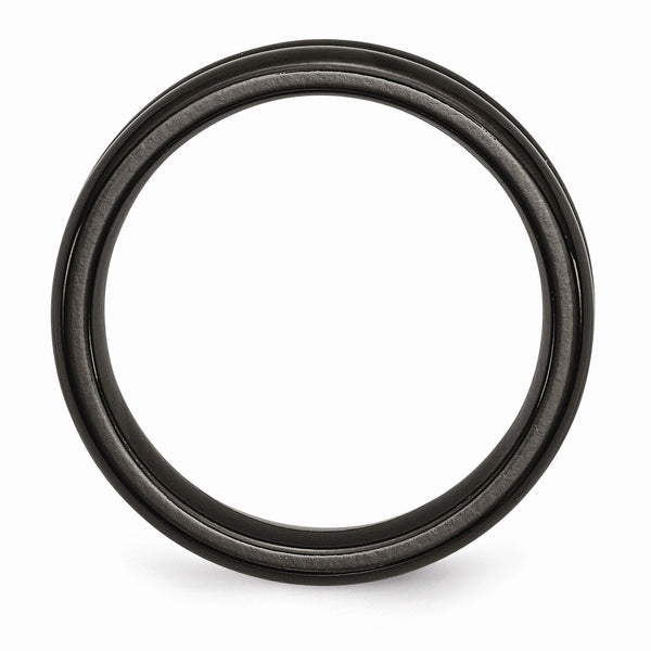 6MM Wedding Ring in Black Rhodium Titanium