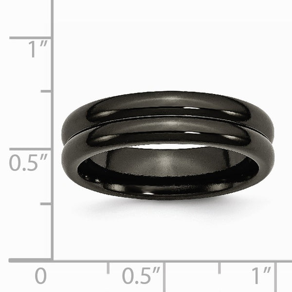 6MM Wedding Ring in Black Rhodium Titanium