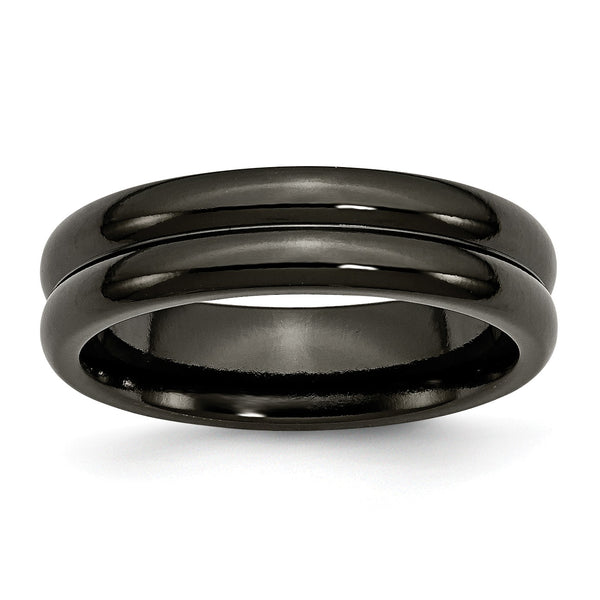 6MM Wedding Ring in Black Rhodium Titanium